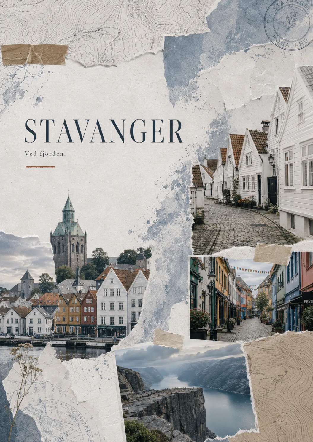 Stavanger: weiße Holzhäuser, Hafenblau und warmes Sommerlicht